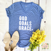GOD GOALS GRACE TRIBLEND T-SHIRT | WOMEN'S V-NECK - Salt and Light Boutique