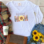 BLESSED MOM SUNFLOWER FALL LONG SLEEVE T SHIRT - Salt and Light Boutique
