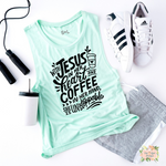 JESUS & COFFEE WOMEN'S WORKOUT TANK TOP | MUSCLE TANK - Salt and Light Boutique
