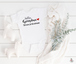 Hello Grandma Custom Baby Announcement Onesie. Grandma Baby Announcement: Pregnancy Announcement to Parents | SLB
