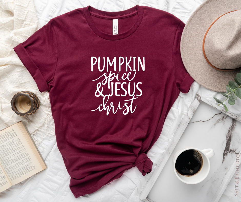 Pumpkin Spice Jesus Christ Christian Shirts - Salt and Light Boutique