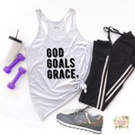 GOD GOALS GRACE WOMEN'S WORKOUT TANK TOP | RACERBACK TANK - Salt and Light Boutique