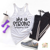 SHE IS STRONG WOMEN'S WORKOUT TANK TOP | RACERBACK TANK - Salt and Light Boutique