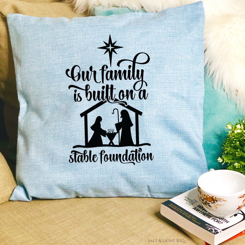 Stable Foundation Christmas Pillow | Colored Pillows - Salt and Light Boutique
