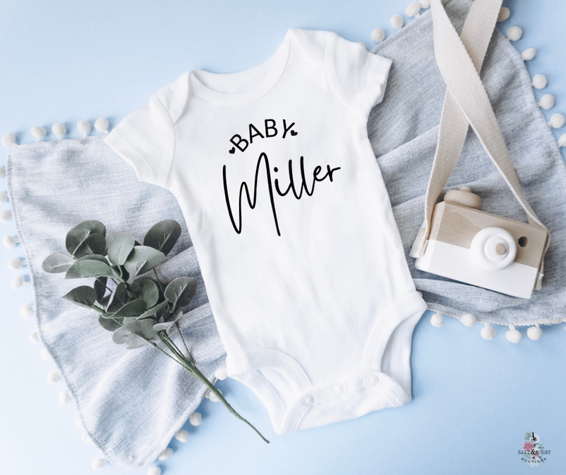 Custom Baby Announcement Onesie: Cute Pregnancy Announcement | SLB