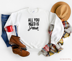 All you need is Jesus Sweatshirt - Salt and Light Boutique
