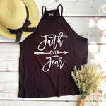 FAITH OVER FEAR | WOMEN'S HIGH NECK TANK - Salt and Light Boutique