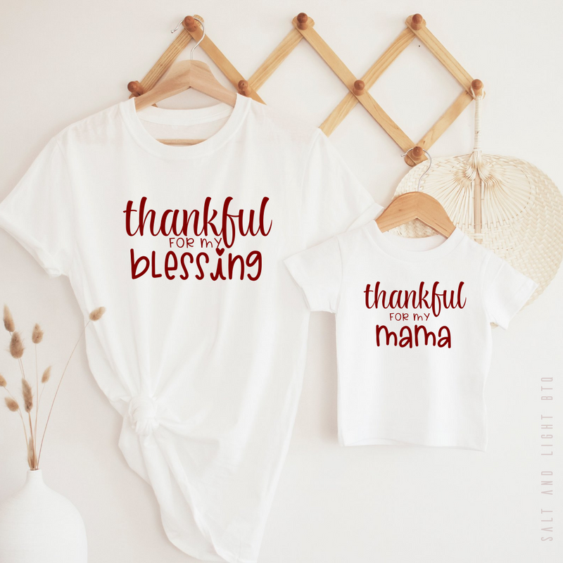 Thankful For My Blessings Mommy and Me Matching Shirts