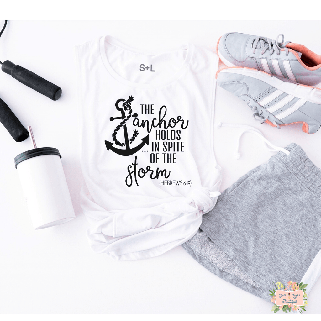 ANCHOR OF MY SOUL WOMEN'S WORKOUT TANK TOP | MUSCLE TANK - Salt and Light Boutique