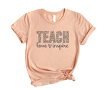 Teach Love Inspire Teacher Shirts - Leopard
