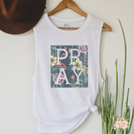 PRAY - FLORAL | WOMEN'S MUSCLE TANK TOP - Salt and Light Boutique