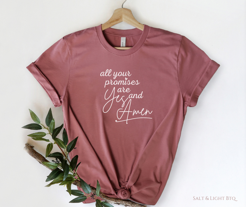 Yes and Amen Tee. Cute Christian T shirts & Apparel for Women - Salt and Light Boutique