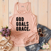 GOD GOALS GRACE | WOMEN'S RACERBACK TANK - Salt and Light Boutique