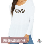 GOD IS GREATER THAN THE HIGHS AND LOWS - LEOPARD PRINT LONG SLEEVE T SHIRT - Salt and Light Boutique