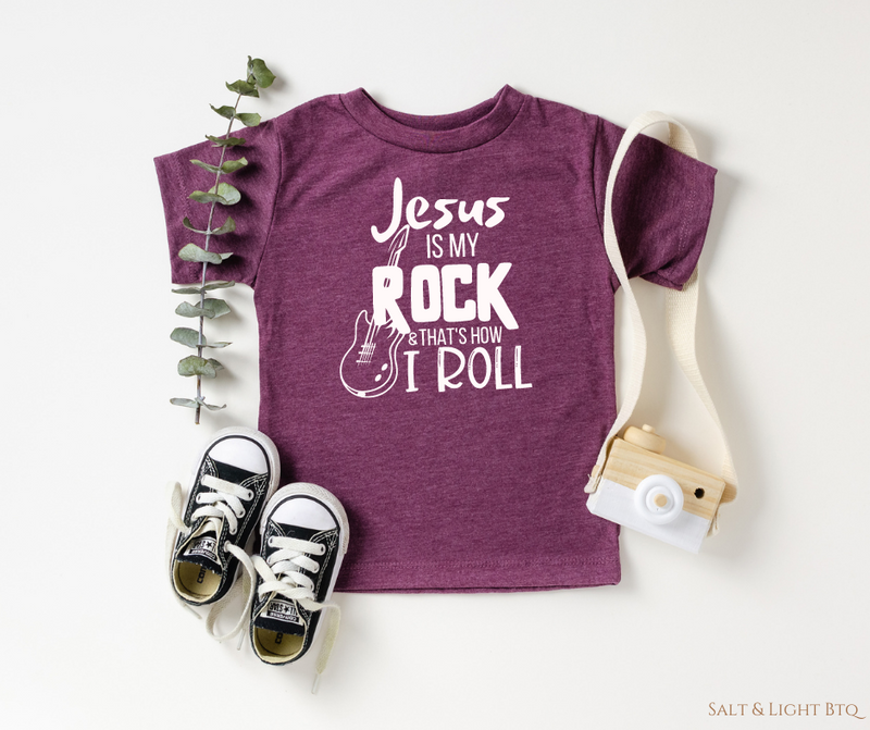 Jesus is my Rock and that's how I roll Cool toddler tee for boys. Toddler Shirts: Faith Based Tees, Boys & Girls | Salt & Light Boutique