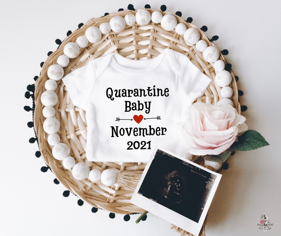 Personalized Quarantine baby announcement Onesie 2021 | SLB