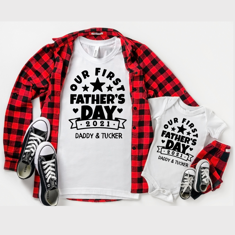 1st Father's Day Matching Shirts for Dad and Baby - SLB