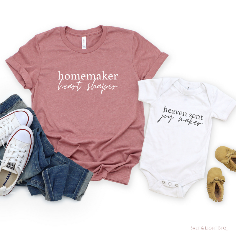 Homemaker Heart shaper Faith Based Mommy and Me Shirts: Salt and Light Btq