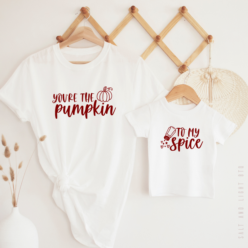 Pumpkin To My Spice Mommy and Me Matching Shirts