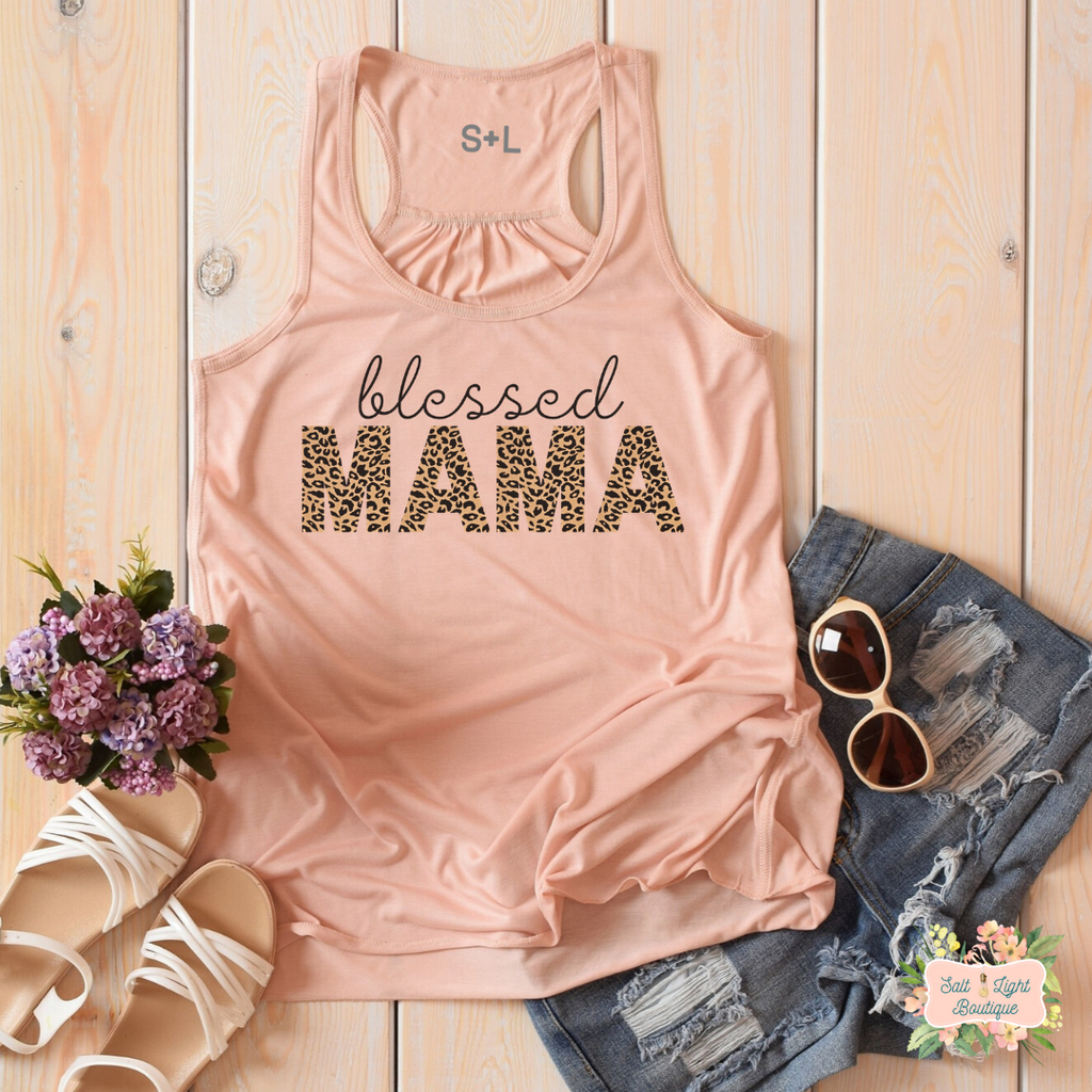 BLESSED MAMA | WOMEN'S RACERBACK TANK - Salt and Light Boutique