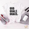 GOD GOALS GRACE WORKOUT T-SHIRT | WOMEN'S UNISEX WORKOUT SHIRTS - Salt and Light Boutique