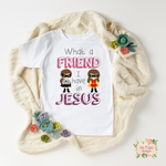 WHAT A FRIEND I HAVE IN JESUS SUPER HERO INFANT + TODDLER SHIRT | SUPER KIDDOS COLLECTION - Salt and Light Boutique