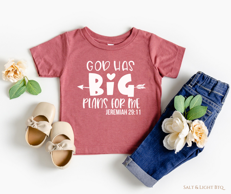 God has Big plans for me Toddler Tee. Toddler Shirts: Faith Based Tees, Boys & Girls | Salt & Light Boutique