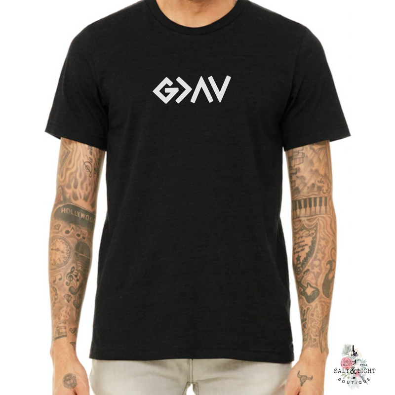GOD IS GREATER THAN THE HIGHS AND LOWS MEN'S T-SHIRT - Salt and Light Boutique