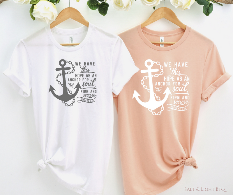Anchor Tee. Women's Christian T shirts & Apparel - Salt and Light Boutique