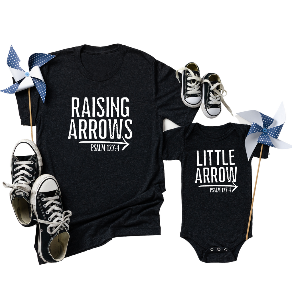 Blessed Daddy and Me Raising Arrows Matching Shirts for Dad and Baby - SLB